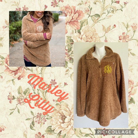 MarleyLilly Sweaters - MarleyLilly monogrammed Sherpa pullover